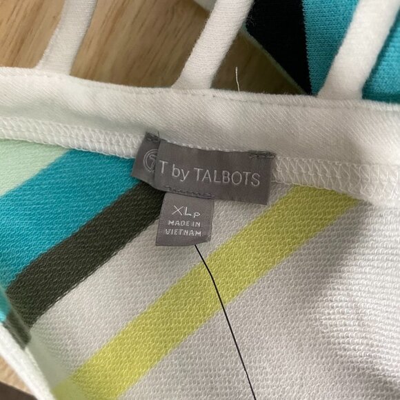 T By Talbots Dress Sleeveless Striped Cotton Blend NWT‎ Women's XLP Flawed - Picture 10 of 12